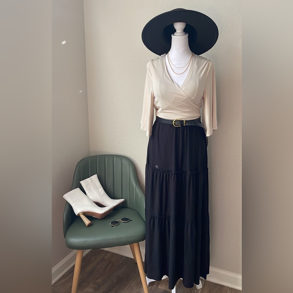 Zenana - Cream Multi Wrap crop Top - Picture 5 of 12